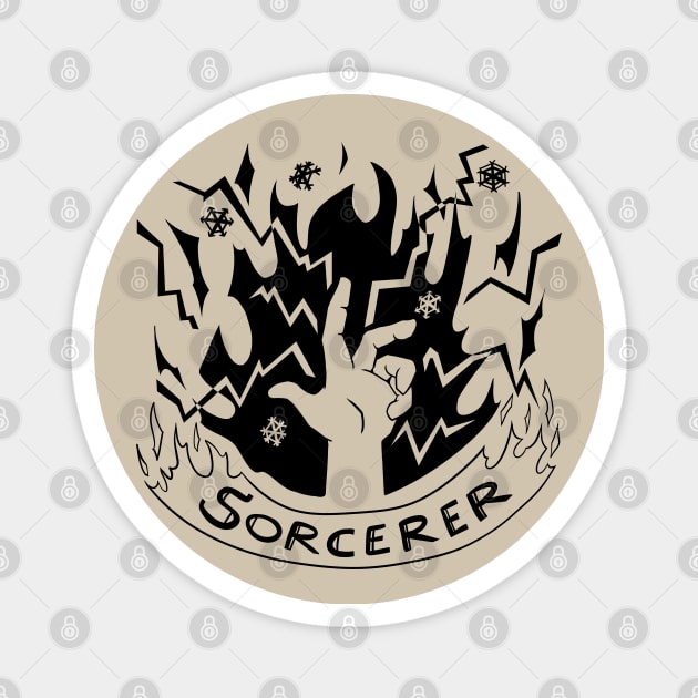 Sorcerer Class - Black Design Magnet by CliffeArts